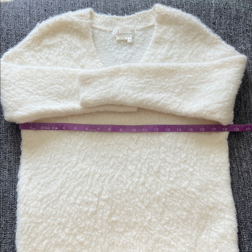 Anthropologie Cream V-Neck Sweater - Picture 8 of 13